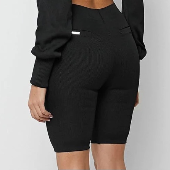 Ribbed Cycling Short & Polo Crop Top - Picture 5 of 7